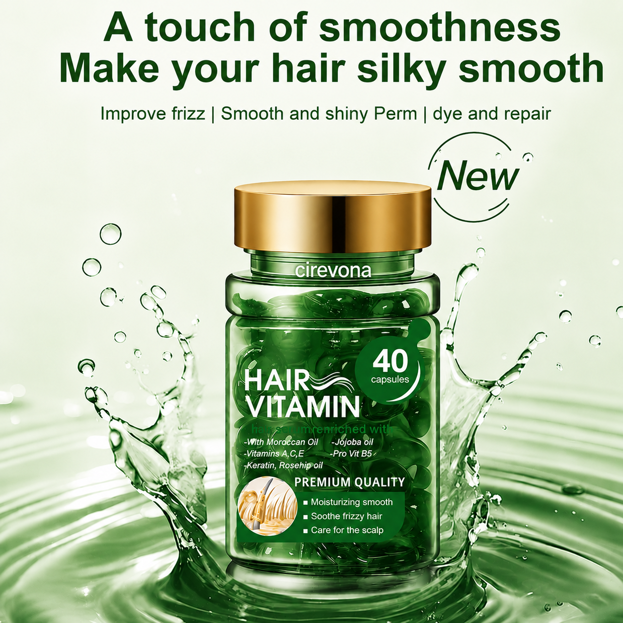 Moroccan Oil Hair Vitamin Capsules – Smooth, Shiny & Frizz-Controlled Hair