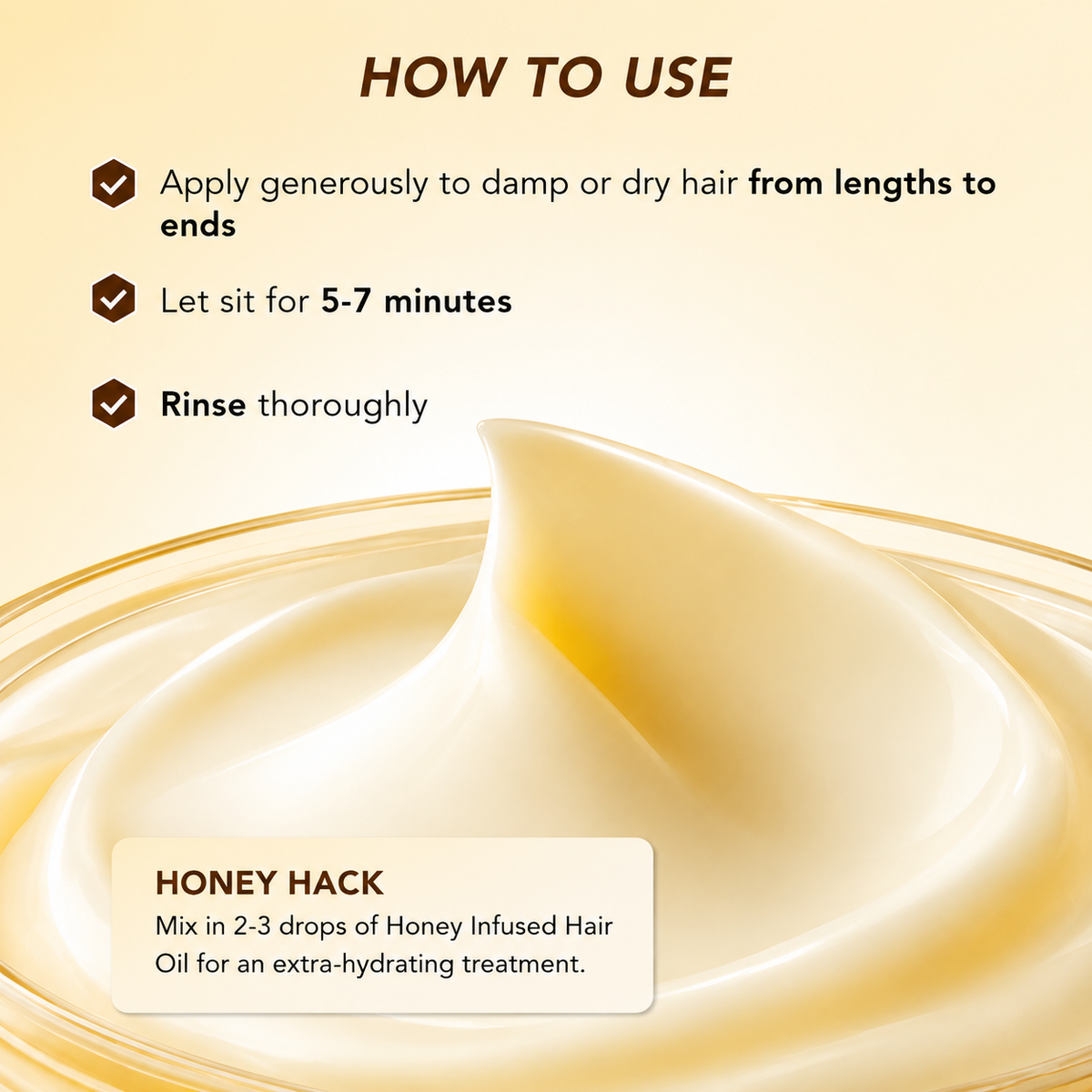 Honey Gloss Repair Hair Mask For Deep Hydration & Silky Shine