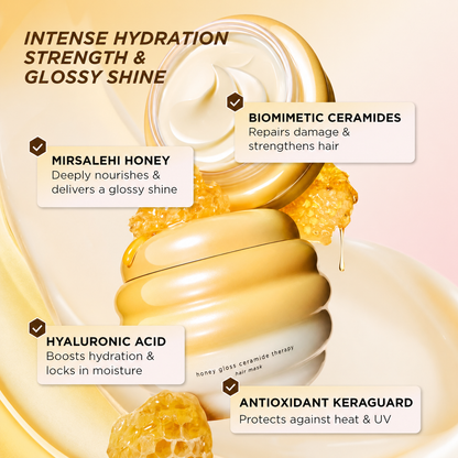 Honey Gloss Repair Hair Mask For Deep Hydration & Silky Shine
