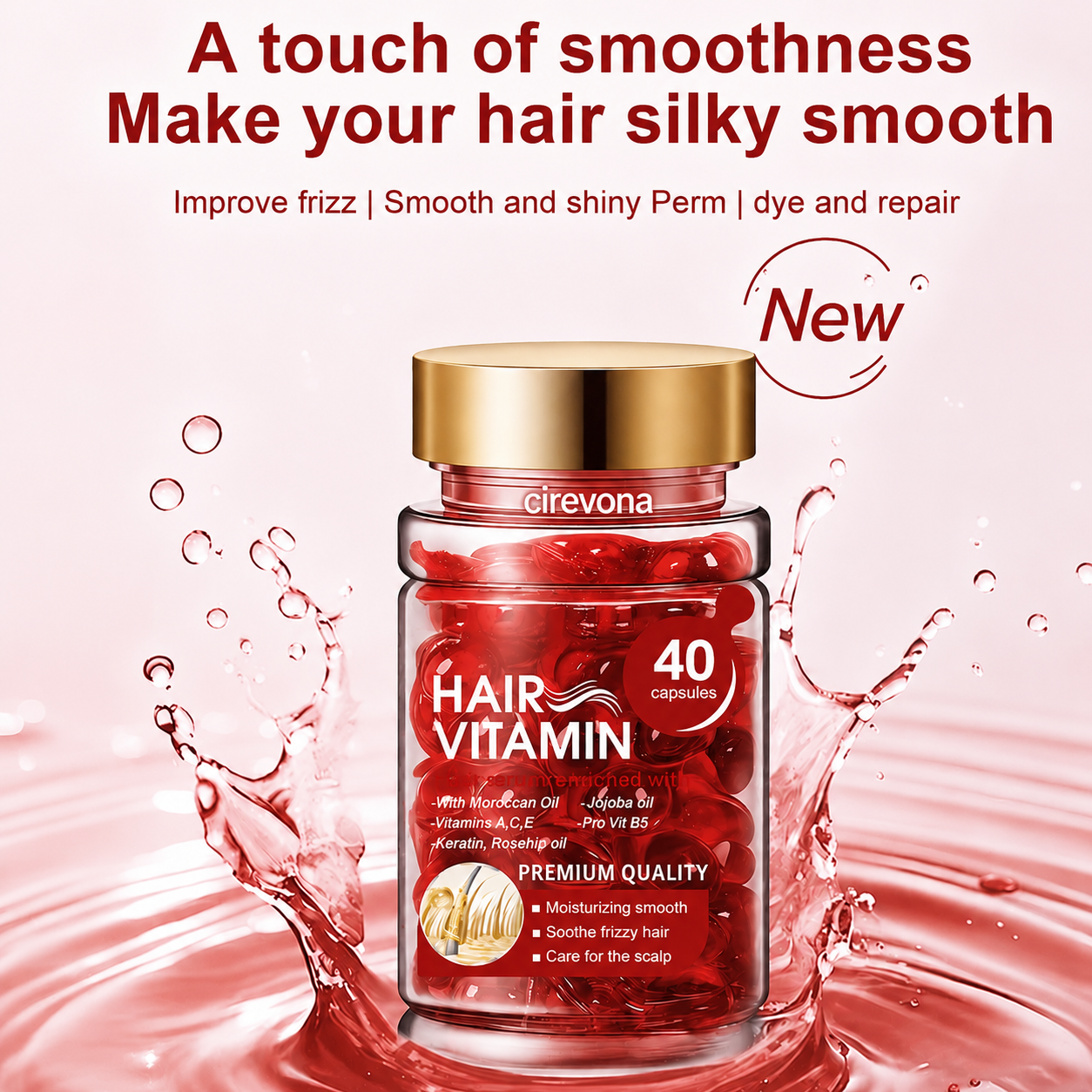 Moroccan Oil Hair Vitamin Capsules – Smooth, Shiny & Frizz-Controlled Hair